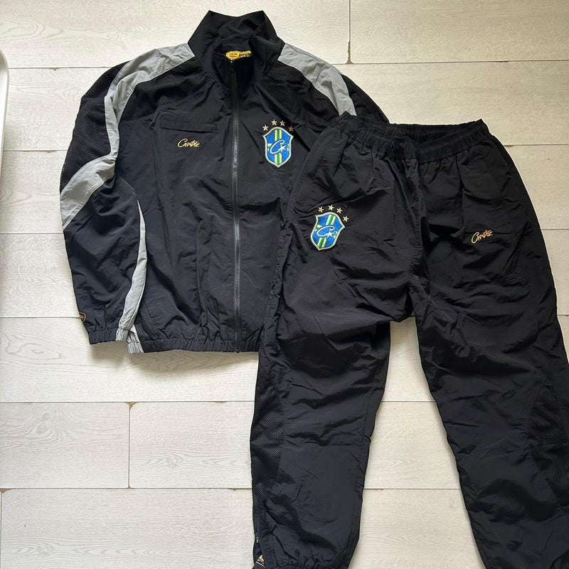 Tracksuit Corteiz Olympic Shuku Jacket – Brasil Black/Grey